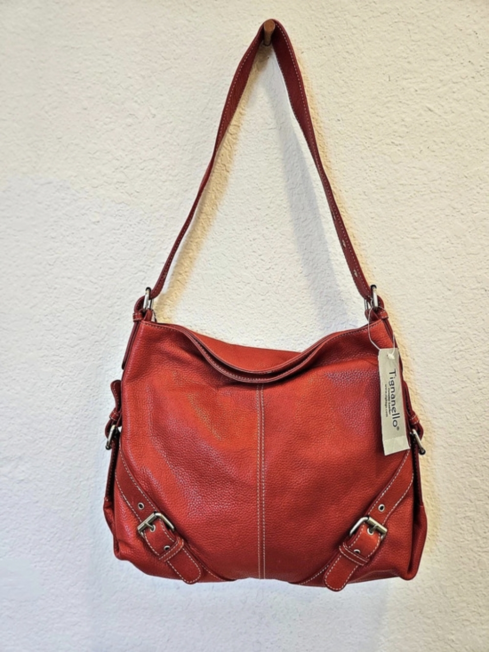 Tignanello Leather Red Shoulder Bag NWT